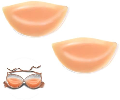 Chicken Fillet Bra Inserts, Silicone Bra Pads Inserts Bra Fillers Push Up Gel Bra Inserts Chicken Breast Fillets Breast Enhancers Booster Pads Fit Most Cup Sizes for Bikini Swimsuit Daily (Flesh)