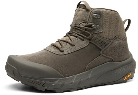 NORTIV 8 Bottes Militaires Homme Imperméables Chaussures de Combat Tactiques Randonnée,Size 42,Café,SNMT246M