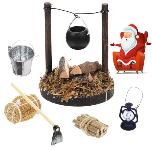 Accessori per gnomi Falò per presepe, Accessori per gnomi Falò di Natale, Accessori per falò per case delle bambole, Mini falò per presepe