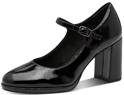 Tamaris Zapatos de tacón para Mujer Veganos, Negro, 38 EU