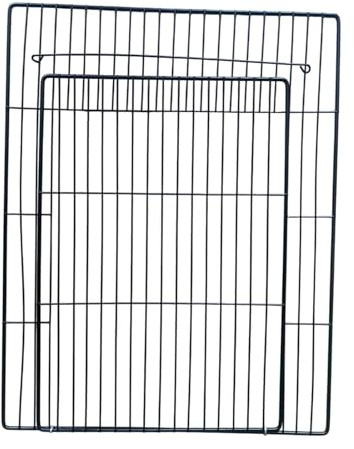 Porte de Parc Portable pour Animaux de Compagnie, Fournitures de Panneaux métalliques en Fer pour Cage de Bricolage, clôture Extensible, Grille Noire Dense 35 * 45