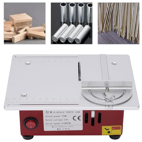 Mini sega circolare da tavolo, 7 marce, precisione regolabile, 96 W, sega circolare da tavolo, portatile, 0,1 – 14 mm, altezza regolabile per la lavorazione del legno