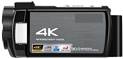AUBEST Caméra Vidéo, Ae8 Caméra vidéo numérique Caméscope numérique 4K avec WiFi Night Vision for vidéos Tir de Filing