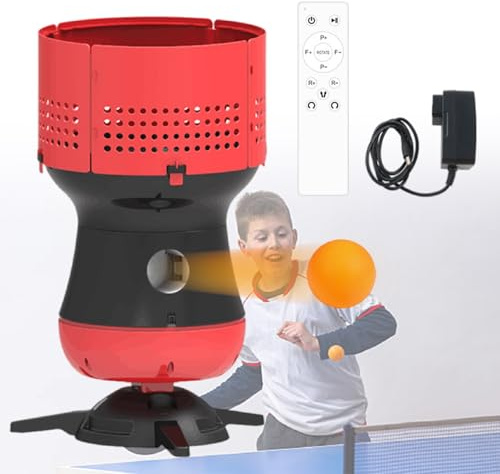 Table Tennis Robot with Removable Ball Storage, Cordless Control, Adjustable Speed and Frequency for Practice and Training