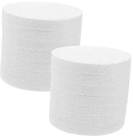 Ipetboom 16 piezas Discos de Espuma Redondos y Grosor para Manualidades Bandeja Práctica para Fondant Accesorios Creativos Reutilizables para Decoración y DIY