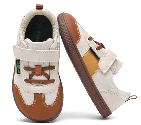 SAGUARO Enfant Chaussures Barefoot Fille Chaussures Minimalistes Garçon Chaussures Premier Pas Trail Léger Baskets pour Parcs & Activités Intérieures et Extérieures, Kaki, 31 EU