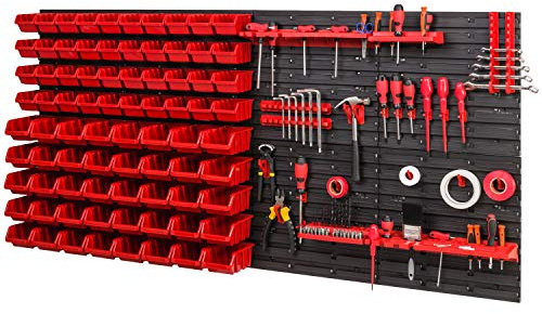 Lagersystem 1544x780mm Stapelboxen Wandregal Sichtlagerkästen Schüttenregal 80 Boxen