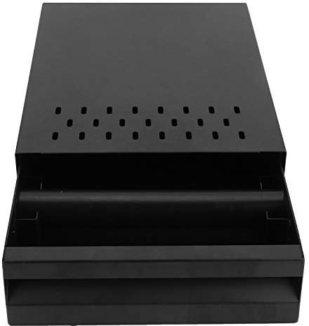 Atyhao Drawer Style Coffee Knock Box Stainless Steel Coffee Grounds Container Coffee Knock Box Espresso Knocker Drawer for Bar Counter(Black)