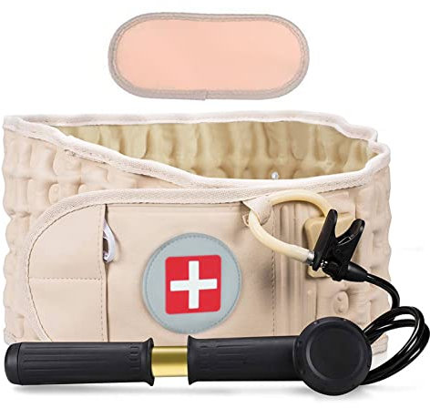 tempsnug Dekompression zurück Gürtel Lendenwirbelsäule Unterstützung aufblasbar für den unteren Rücken Schmerzen zu lindern, eine Größe passt Taille 29-49