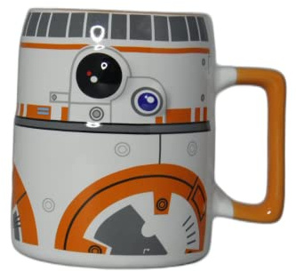 IDEALCASA Taza desayuno Star Wars Ceramica relieve - BB8-10 cm altura - 350 ml Mugs con Relieve personaje de BB8