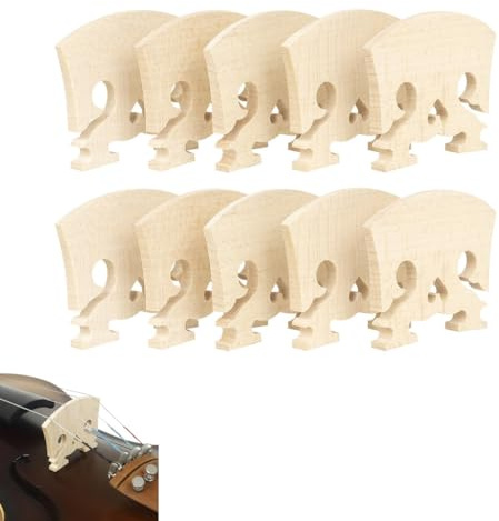 MuzcYM 10 puentes de violín 4/4 de madera de arce maciza, en forma de corazón, puentes de violín exquisitos tallados, puente de tamaño completo para violín acústico