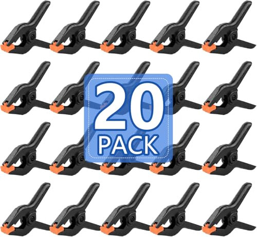 20 Pack 4.5 inch Plastic Spring Clamps, Black Heavy Duty Clips, Backdrop Clips, Woodworking Clamps, Plastic Clamps for Crafts, Backdrop Stand, Woodworking, Photography