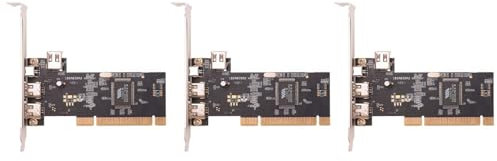 Ohewiiuk 3X Tarjeta de 3 Puertos IEEE 1394 Firewire Adaptador PCI Firewire Tarjeta Controladora PCI IEEE 1394 para PC Computadora de Escritorio