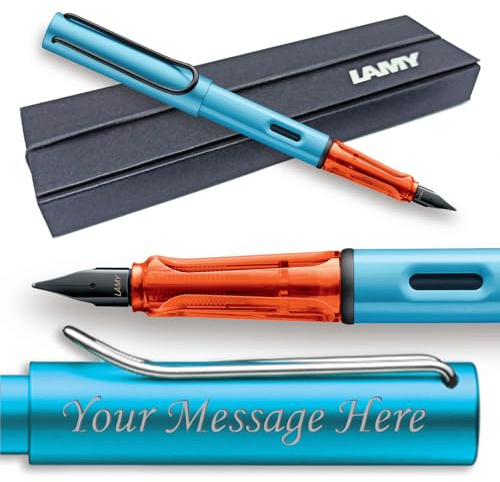 Lamy Al-Star Füllfederhalter – wählen Sie Farbe/Spitzenbreite (Geschenk-Box) – Gravur verfügbar (mittlere Spitze, Denim)