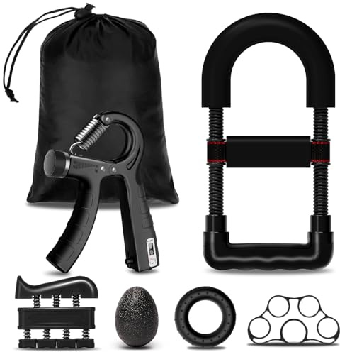CIRULLI Hand Grip Set 6 pièces, résistance réglable 5-60 kg, Musculation Ajustable,Musculation Main,musculation avant bras, Poignet musculation,musculation avant bras,adapté aux athlètes