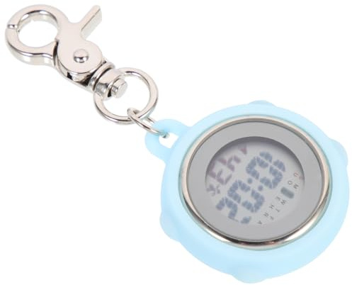 VANZACK Digital Stopwatch Pocket Watch with Large Screen Multi-Function Nurse Watch for Students Vintage Style Key Buckle Ornament Silicone Material for Women