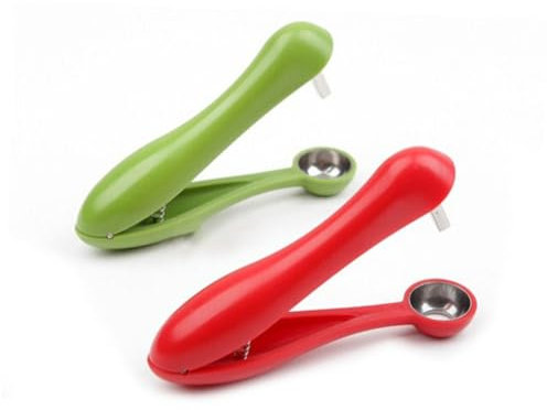 Cherry and Olive Pitter Corer for Kitchen Use with Spring-Loaded Mechanism