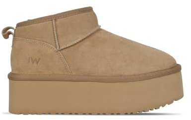 Jack Wills Womens Platform Snug Boots Sand 4 UK