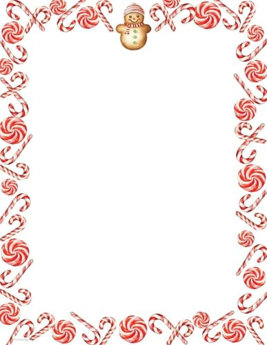 Great Papers! Stationery Holiday Letterhead, Peppermint and Snowman, 8.5x11, Printer Friendly, 50 Sheets (2025045)