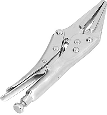 GOWENIC Straight Claw Locking Pliers | Long Nose Needle Nosed Vice Grips with Wire Cutter for Clamping and Cutting in Tight Workspaces