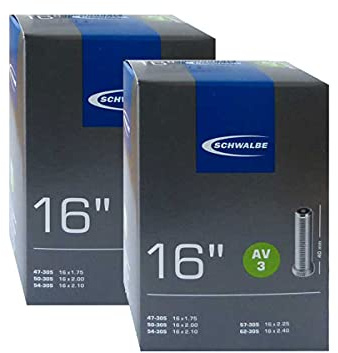 Schwalbe AV3 Innenschlauch, Schwarz, 16'' (2er pack )