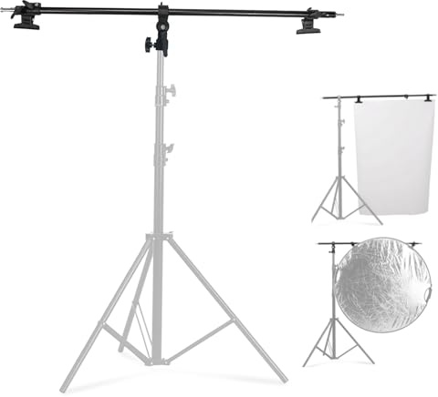 Photo Studio Extensible Boom Arm Bras 98-180cm, Trépied Arm Télescopique Barre de Fixation avec Pinces Réglablepour Photo Vidéo pour Réflecteurs