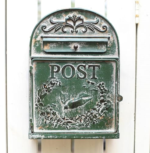 All Chic Post Box Mailbox Wall Mount Post Boxes For Outside Vintage Mailbox Mail Boxes/Wall Mount Outside Antique Style Garden Outdoor Decoration Crafts Flower Patter