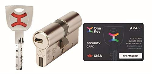 AP4S De Cisa 30x40 LEVA DE DOBLE EMBRAGUE Bombin De Seguridad Color Laton Reforzado Antirotura Antibumping Antitaladro Antiextracción Cerradura Puerta 5 Llaves El Cilindro Tarjeta