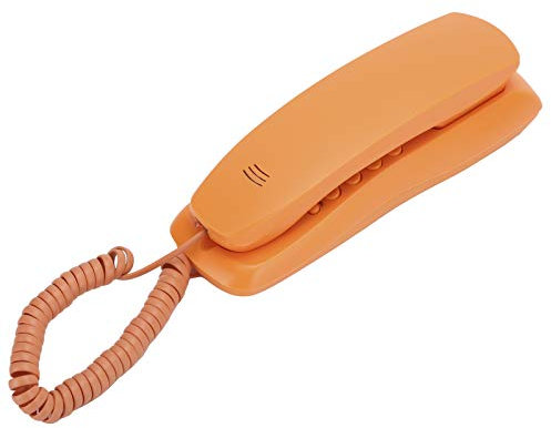 VBESTLIFE Telefono Sottile Portatile per Ufficio Domestico, Telefono Fisso con Filo a Linea Singola, Arancione, di Natale, per Case, uffici, aziende, Hotel