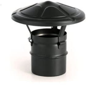Terminale cinese nero in acciaio inox per stufe a pellet terminale cappello cinese (D 80mm)
