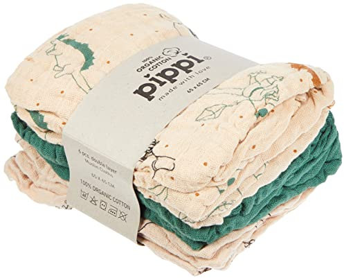 Pippi 6er Pack Unisex Baby Stoffwindel/Spucktuch/Mullwindel 65x65