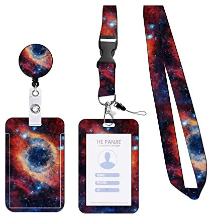 KHDULQ Lanyard Mit Kartenhülle, Kartenhülle Mit Band, Id Card Holder, Karten Schutzhülle, Card Wallet (Red Star Neck Strap, Star Card Sleeve) Für Handy-Lanyards, Ausweise, Büro- Und Schulbedarf