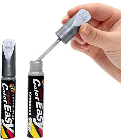 BASTOUR Stylo Retouche Peinture Voiture, Stylo Réparation des rayures Auto, Peinture, Anti Rayure pour Carrosserie Moto Voiture Vélo, 2 Pièces (Argent)