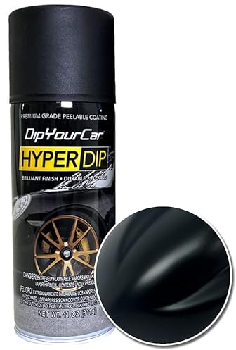 DipYourCar HyperDip Peelable Car Paint in a Can - Automotive Spray/Aerosol Auto Protection and Color for Wheels, Emblems, Mirror, and More - Frozen Black