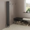 Warmehaus 1800x200mm Black Traditional Vertical Radiator Cast Iron Style 4 Column Tall Upright Radiator Central Heating