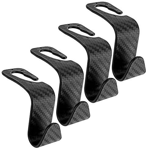 Yolev Auto Kopfstützen Haken 4 Stück Tragbare Autositz Rückenlehnen Haken Kunststoff Organizer Halter Haken für Verschiedene Modelle Einkaufen Reisen Autozubehör