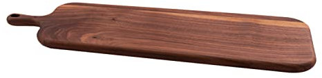 Point Virgule - Tagliere in legno di noce, con manico, perfetto per servire antipasti e formaggi, misura XXL, 60 x 16,5 cm