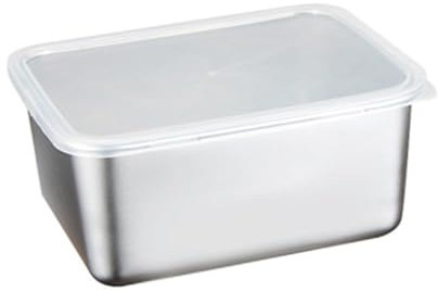 BESTonZON Stainless Steel Insulated Food Container with Leak-Proof lid Large Capacity Fresh-Keeping Box for Kitchen and Office Portable Organiser for Ingredients Eggs and Lunch Storage