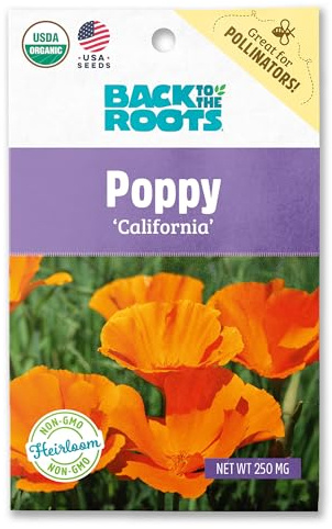 Back to the Roots 100% Organic Seed Packet - Poppy 'California'