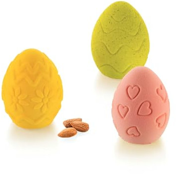 silikomart Stampi in Silicone per Dolci Uova - EGG HUNT 11 Cavità ø 53 H 67 mm Vol 100 ml - Accessori Professionali per Pasqua e Pasticceria - Stampini Monoporzione per Dolci Forno