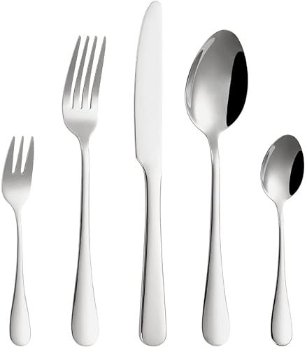Bestick i rostfritt stål 20-delat silverbestick Serverar 4 Köksbestick Middagsservice