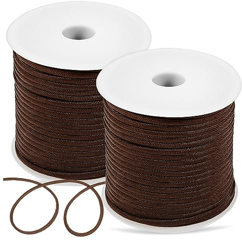 BESPORTBLE 2 Rollen Paracord 50m*4mm Rollen beige Klettern Seile Bergsteigen Netz schnell sicherungsseil sicherheitsseil Pulley bastelschnur Outdoor-Seil Outdoor-Campingseil Polypropylen