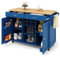 DRIXNO Kücheninsel(102×45×92cm), Küchenschrank, Buffetschrank, Speisewagen mit Holzmaserung, Multifunktionale Esstisch mit Speicherraum, Blau