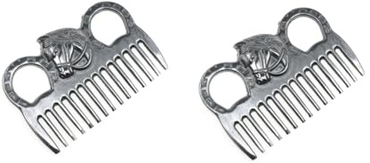 Giwnhvx Lot de 2 peignes en métal pour crinière de cheval et queue de cheval, peigne en métal, technologie de polissage, nœud d'ouverture de nettoyage