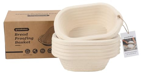Cestino ovale in polpa per lievitazione del pane, 15,2 x 20,3 cm, per lievitazione pane Banneton Bortform, con borsa portaoggetti, 30 fodere usa e getta in tessuto non tessuto, per pane professionale