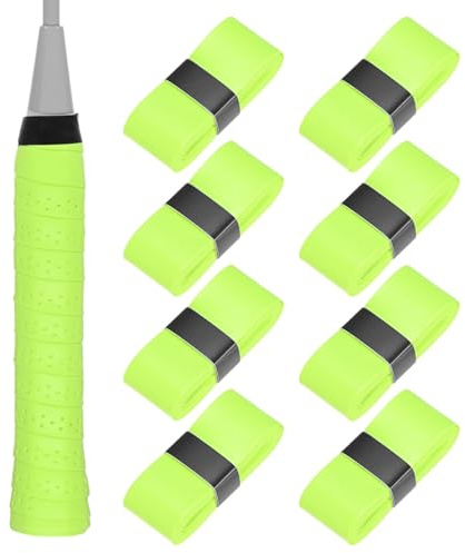 M METERXITY 8-Pack Tennis Racket Grip Tape PU Pickleball Overgrip Grip Tapes Anti-Slip Sweat Absorbent for Pickleball/Racquetball/Badminton/Squash/Baseball Bat Handle Fluorescent Yellow