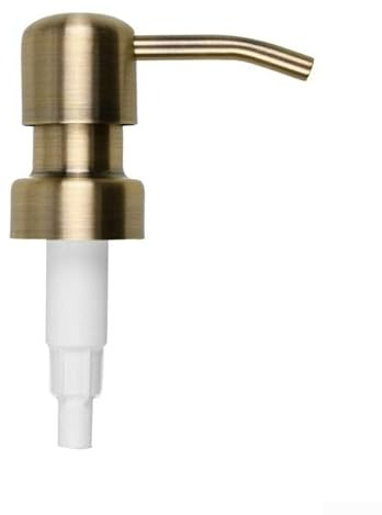2 st 304 rostfritt stål tvåldispenser pump ersättning vintage antik metall tvålpump dispenserhuvud återanvändbar retro metallpump för flytande lotion dispenser pump topp inskruvbar pumphuvud (guld)