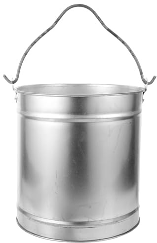 TOYANDONA Secchio per Cenere in Metallo Maniglia Contenitore Compatto per Cenere da Stufa e Barbecue Secchio di Stoccaggio Resistente per Carbone da Esterno e Interno per Giardino e