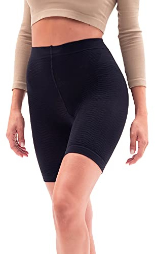 SOLIDEA Pantaloncino Donna Sport Magic Panty Micromassaggiante | Pantaloncini Sportivi Donna, Shorts Donna Micromassaggiante (Nero, 44)