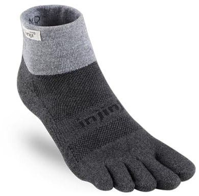 Injinji 2.0 Men's Trail Midweight Mini Crew Toesocks, Granite, Large